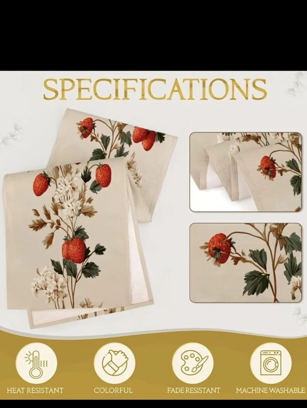 Strawberry 🍓 Decor Table Runner NEW